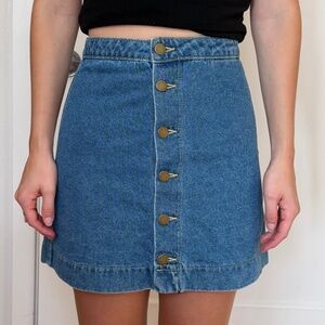American Apparel Medium Wash Denim Mini Skirt
